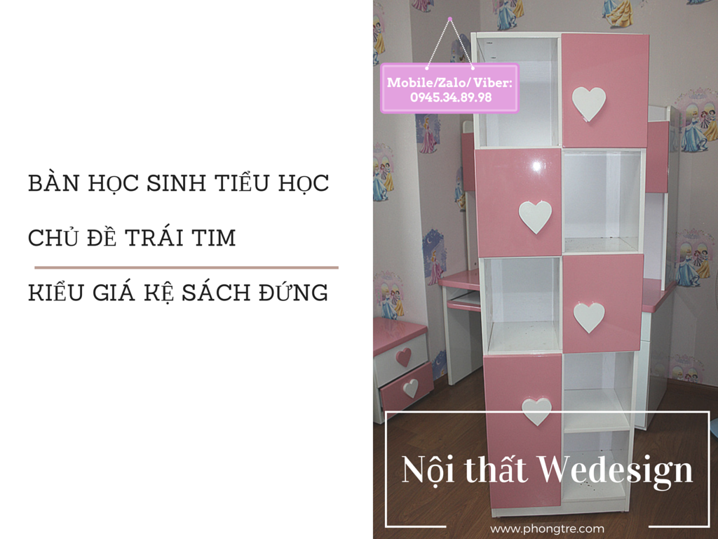 Album góc học tập - tủ quần áo chủ đề trái tim